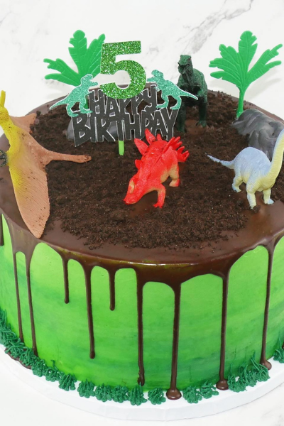 Dinosaur Drip Cake