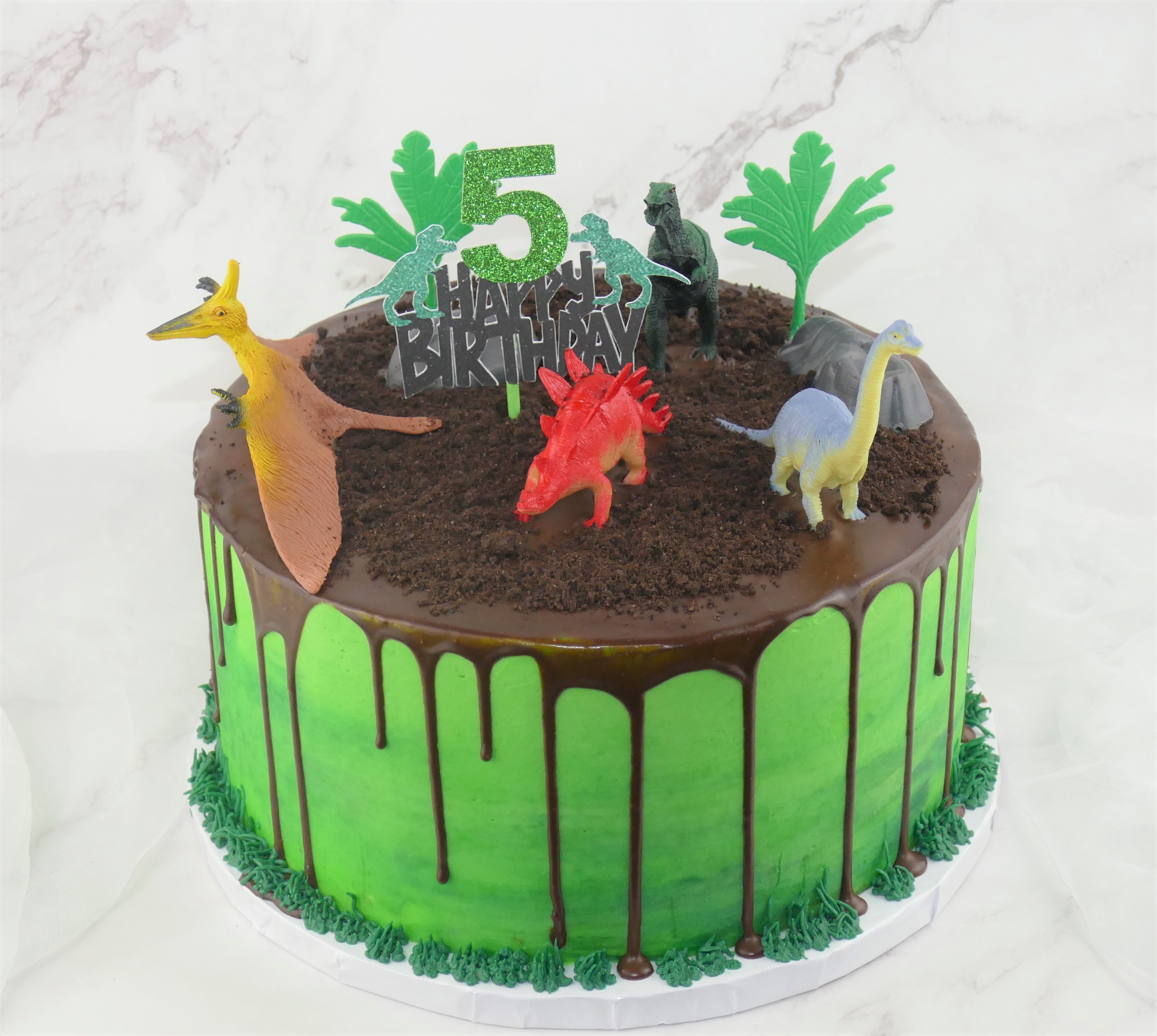 Dinosaur Drip Cake